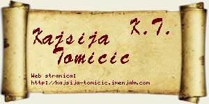 Kajsija Tomičić vizit kartica